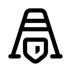 Safety Cone Simple Line Icon. Single icon, line vector icon	