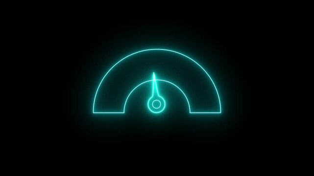 Benchmarking concept, something that serves as a standard by which others may be measured or judged. Animated glowing neon line of Benchmark icon on black screen.