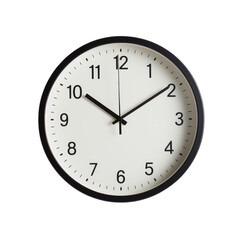 Modern Wall Clock with Bold Black Frame Isolated