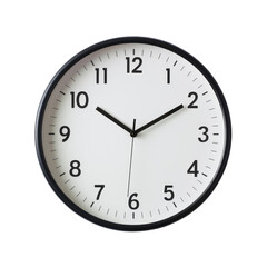 Fototapeta premium Modern Wall Clock with Bold Black Frame Isolated