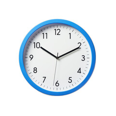 Modern Wall Clock with Bold Black Frame Isolated