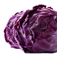 Obraz premium A fresh red cabbage with detailed leaves and textures