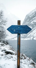 Winter Hiking Trail Sign