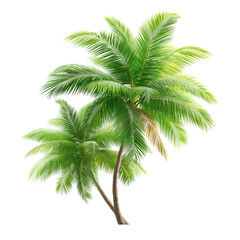 Fototapeta premium Stunning Tropical Palm Trees - Lush Green Foliage for a Tropical Paradise , isolated on white background png