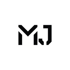 MJ monogram logo design letter text name symbol monochrome logotype alphabet character simple logo