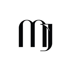 MJ monogram logo design letter text name symbol monochrome logotype alphabet character simple logo