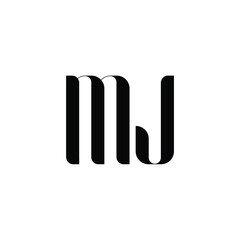 MJ monogram logo design letter text name symbol monochrome logotype alphabet character simple logo