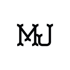 MJ monogram logo design letter text name symbol monochrome logotype alphabet character simple logo
