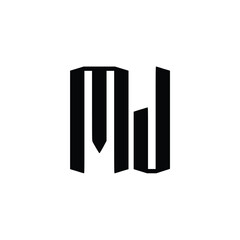 MJ monogram logo design letter text name symbol monochrome logotype alphabet character simple logo
