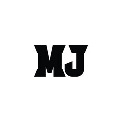 MJ monogram logo design letter text name symbol monochrome logotype alphabet character simple logo