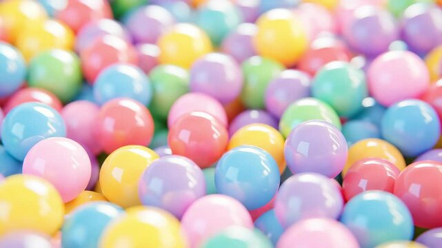 3d rendering of pastel colorful balls background	