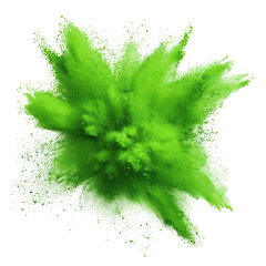 Vibrant Green Powder Explosion: A Stunning Abstract Design , isolated on white background png