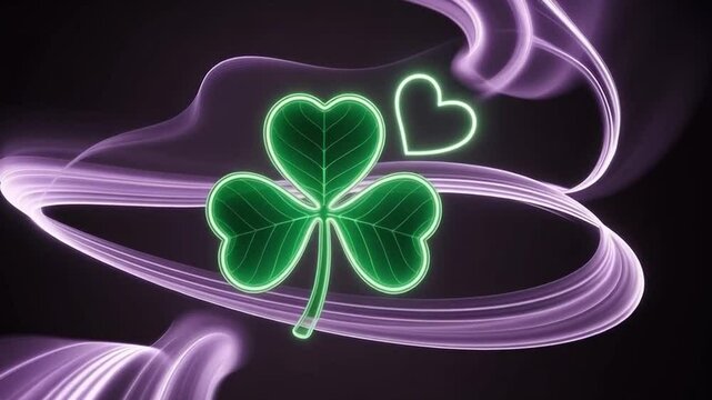 four leaf clover on black