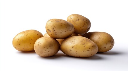Realistic Potatoes on Plan white Background