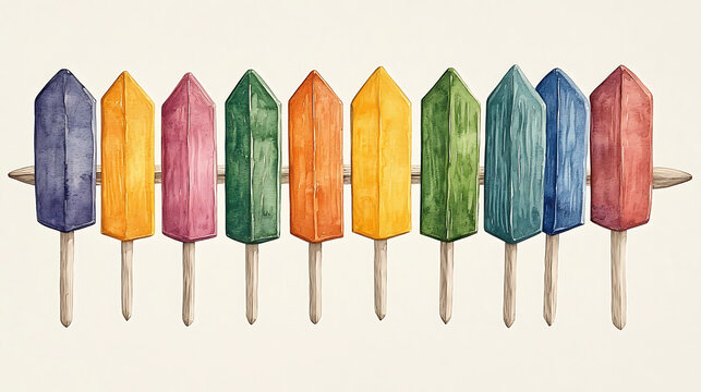 Colorful popsicle display