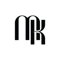 MK monogram logo design letter text name symbol monochrome logotype alphabet character simple logo