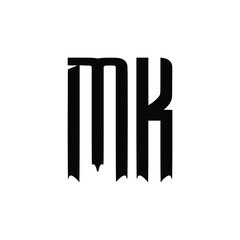 MK monogram logo design letter text name symbol monochrome logotype alphabet character simple logo