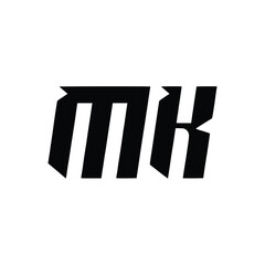 MK monogram logo design letter text name symbol monochrome logotype alphabet character simple logo