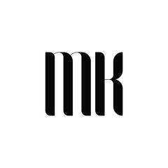 MK monogram logo design letter text name symbol monochrome logotype alphabet character simple logo