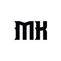 MK monogram logo design letter text name symbol monochrome logotype alphabet character simple logo