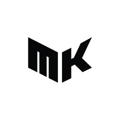 MK monogram logo design letter text name symbol monochrome logotype alphabet character simple logo
