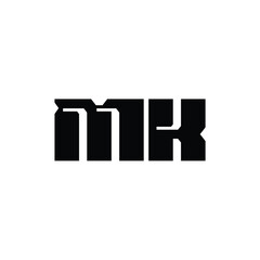 MK monogram logo design letter text name symbol monochrome logotype alphabet character simple logo