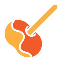 Caramel Apple Vector Glyph Two Colors Icon Design