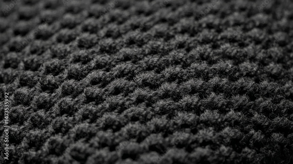 Poster black matte plastic fills the frame, revealing a finely grained texture that captures soft reflectio