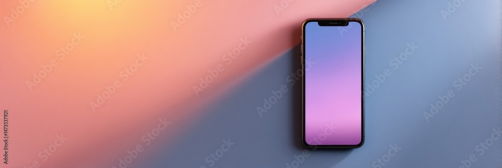 Aufkleber Digital Health App Mockup Displayed on Smartphone With Gradient Background Design and Empty Space at the Top for Future Content