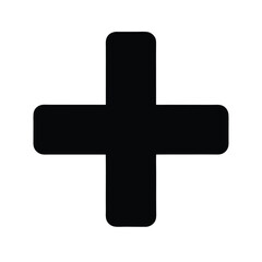 Obraz premium add plus sign black silhouette 