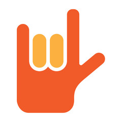 HipHop Hand Gesture   Vector Glyph Two Colors Icon Design
