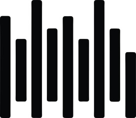 audio equalizer bars logo silhouette icon vector illustration