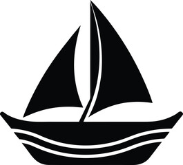boat sailing logo silhouette icon vector illustration