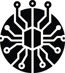 Obraz premium circuit board logo silhouette icon vector illustration