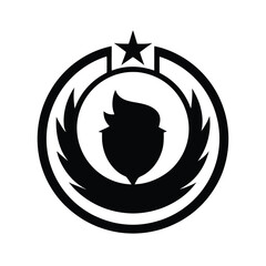 circle based emblem black silhouette