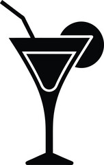 cocktail drink logo silhouette icon vector illustration