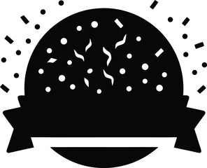 confetti celebration logo silhouette icon vector illustration