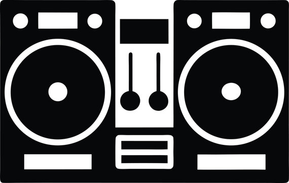 dj console logo silhouette icon vector illustration
