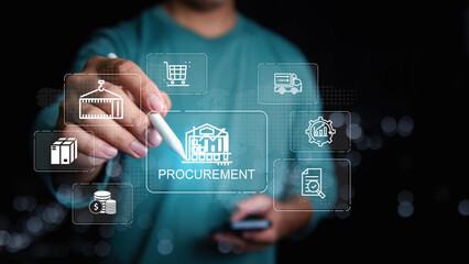 Procurement Management Industry concept. Supply Chain retail logistics, transportation suppliers,...