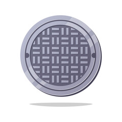 Simple manhole cover design vector isolated on white background.