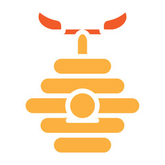 Wild Bees Nest Vector Glyph Two Colors Icon Design