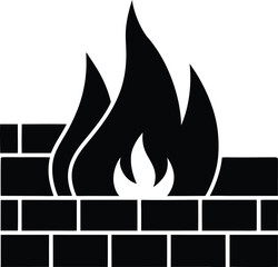 firewall wall logo silhouette icon vector illustration