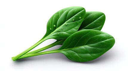 Realistic Spinach on Plan white Background