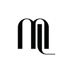 ML monogram logo design letter text name symbol monochrome logotype alphabet character simple logo