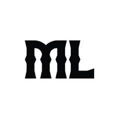 ML monogram logo design letter text name symbol monochrome logotype alphabet character simple logo