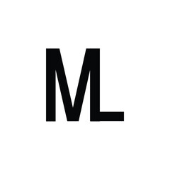 ML monogram logo design letter text name symbol monochrome logotype alphabet character simple logo