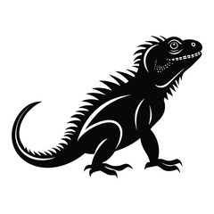 Obraz premium Lizard silhouette clipart on a white background