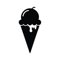ice cream cone black silhouette 