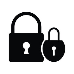 lock padlock black silhouette