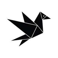origami bird black silhouette 